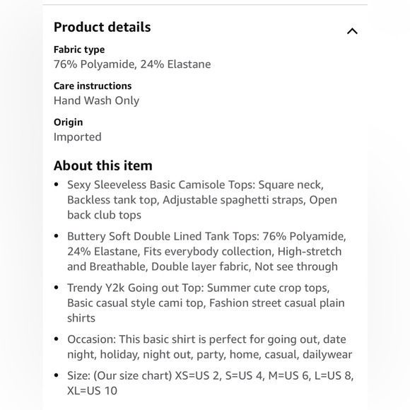 NWOT  black cami crop - Picture 4 of 5